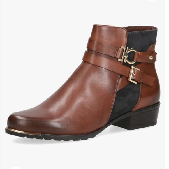 Caprice Shoes - Caprice Damen Leather Chelsea Ankle Boots Cognac Sz 7.5